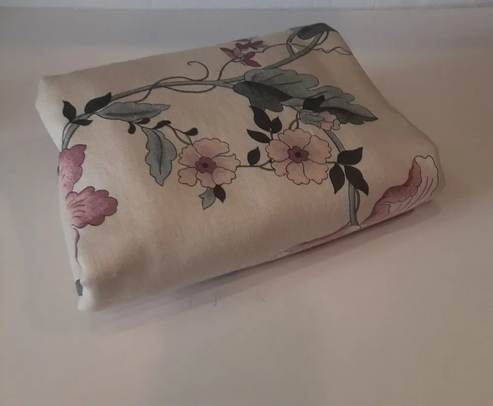 Vintage 1983 Handmade Tablecloth Floral NOTE